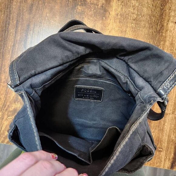 Fossil Lizette leather/canvas messenger bag - Picture 6 of 10